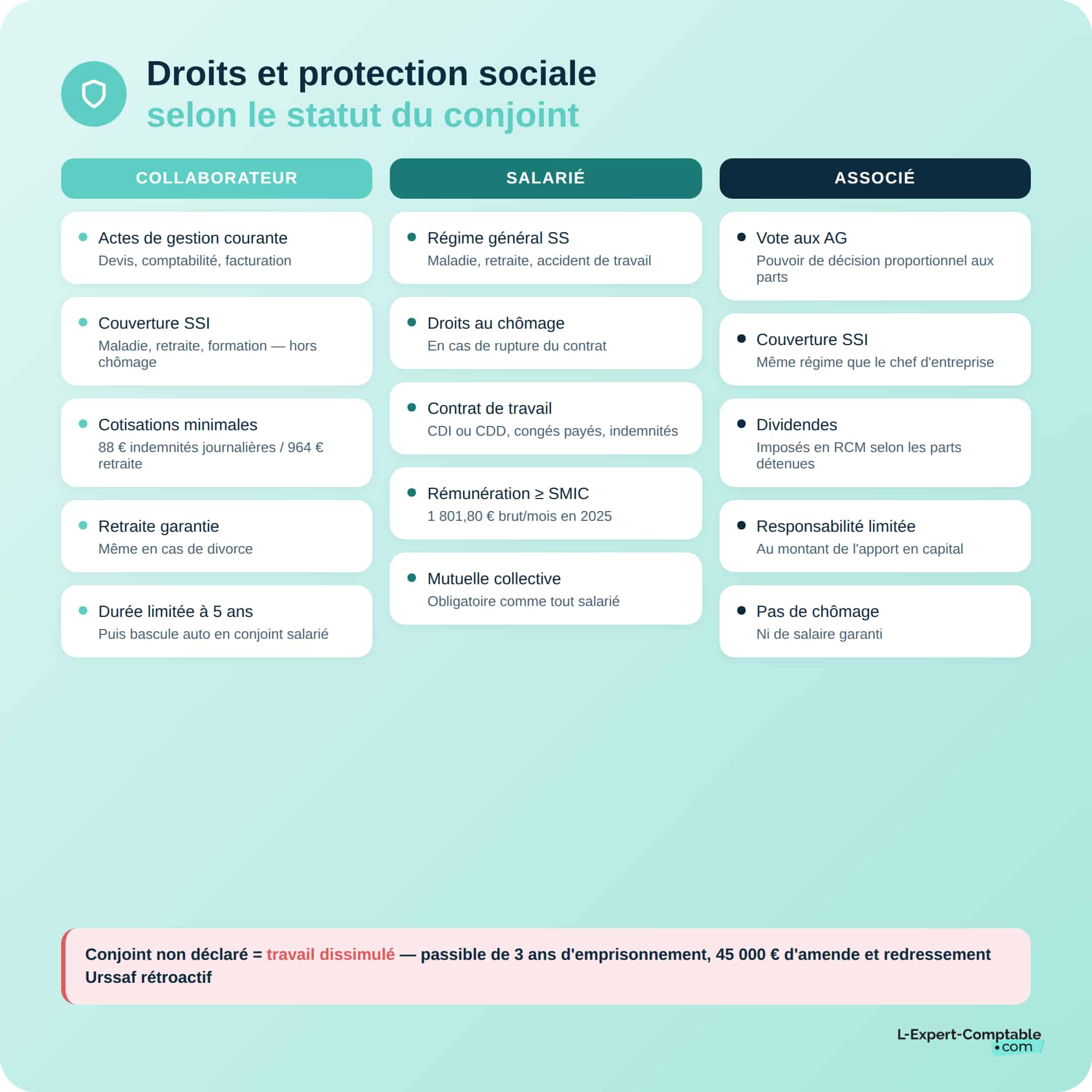 Droits et protection sociale  statut conjoint